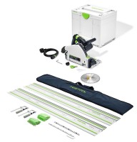 Festool 576706 240V TS 55 FEBQ-Plus-FS Plunge-Cut Saw + 2 x 1.4m Guide Rail, 2 x Connectors, Pair Of Clamps & Rail Bag £829.00